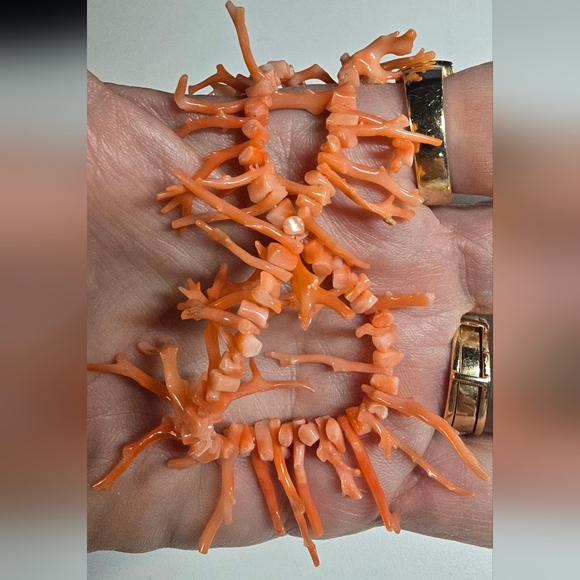 Vintage Baby Branch Coral Graduated Strand Necklace 16" - Picture 5 of 5